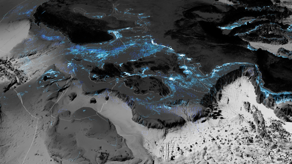 Territorial Agency, Oceans in Transformation. The Architecture of the Continental Shelf, 2019–2020. The North Atlantic continual shelf of Europe, Remote sensing data, © Territorial Agency