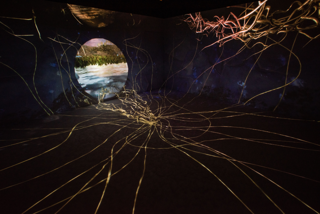 ENT-, Libby Heaney (2022). Installation view, arebyte Gallery, London, 2022. Commissioned by Light Art Space.