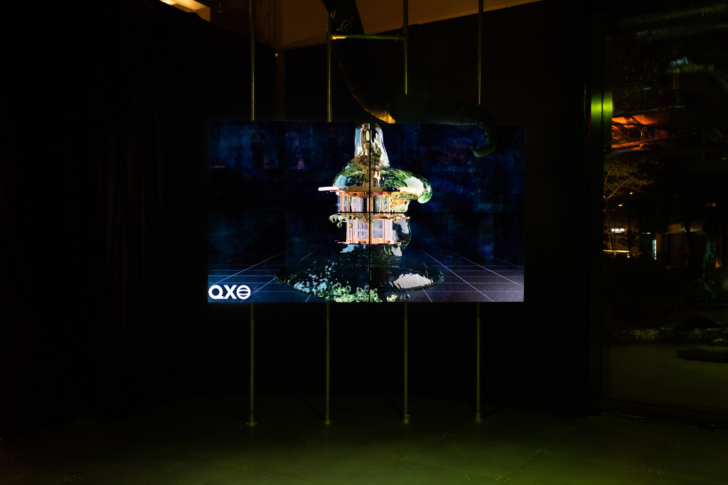 Libby Heaney, THE EVOLUTION OF ENT-_ QX  (2022). Installation view, arebyte Gallery, London, 2022. Commissioned by arebyte. Image_ Max Colson(1)